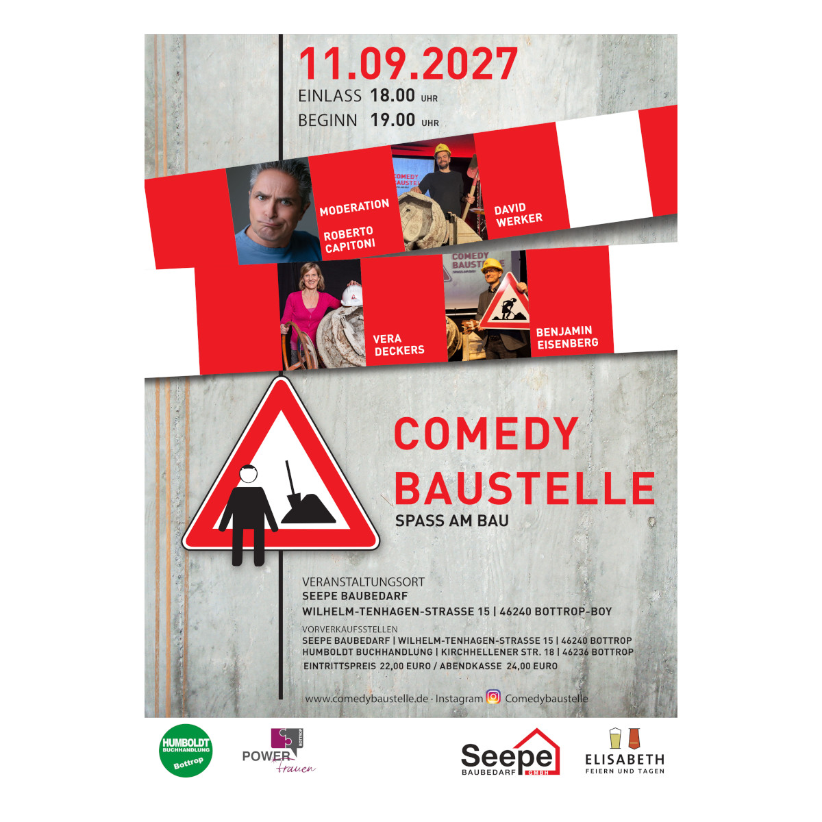 Nr. 01 // 11.09.2027 Eintrittskarte "Comedybaustelle Classic"