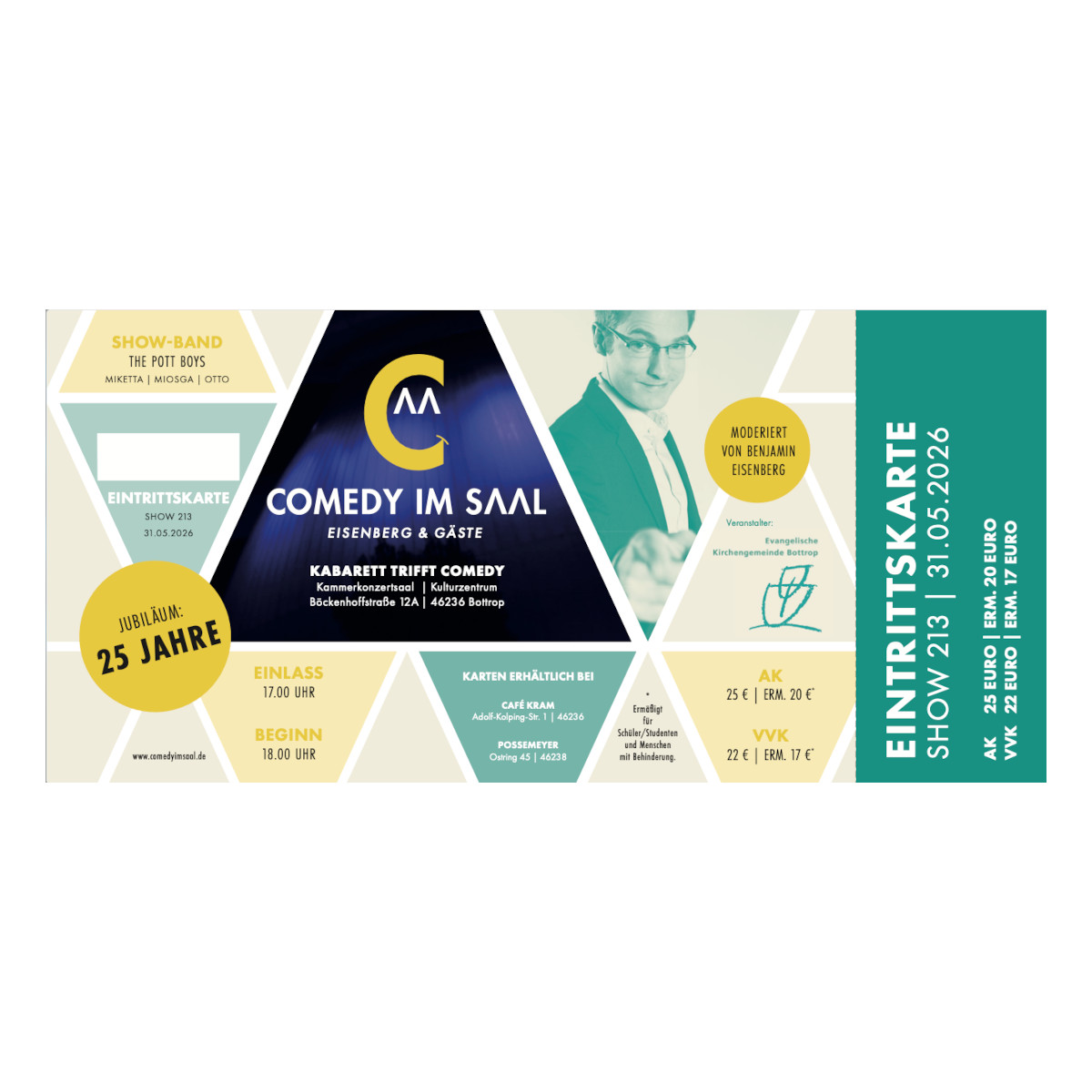 Nr. 213 // 31.05.2026 Eintrittskarte "Comedy im Saal" - Jubiläum 25 Jahre