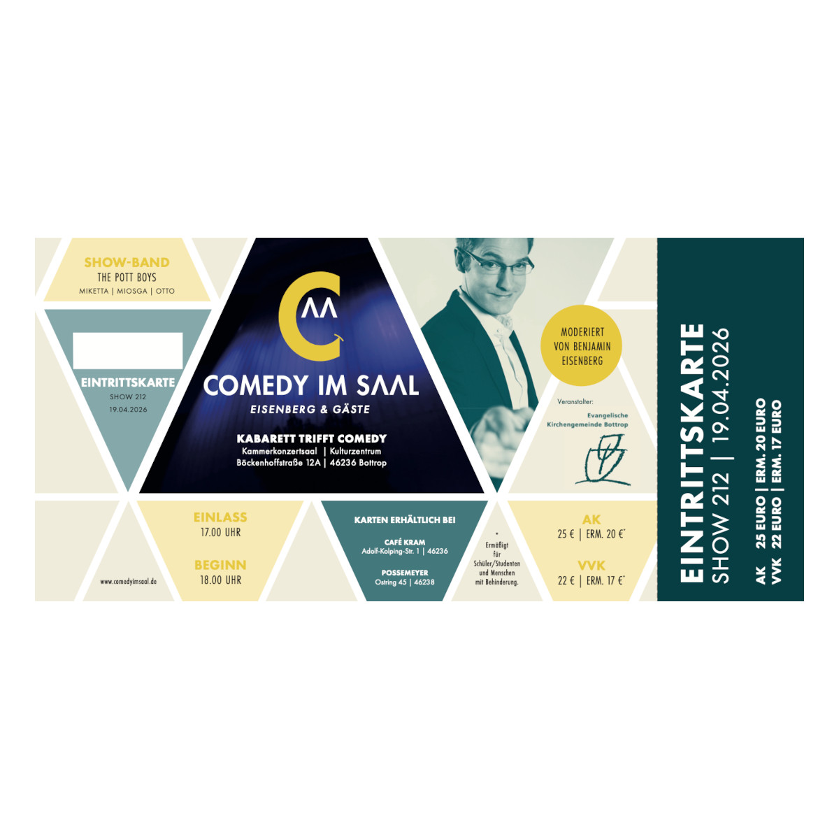 Nr. 212 // 19.04.2026 Eintrittskarte "Comedy im Saal" 