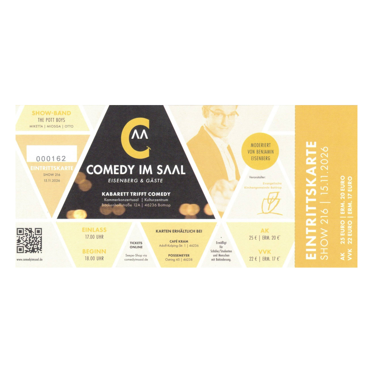 Nr. 216 // 15.11.2026 Eintrittskarte "Comedy im Saal" 