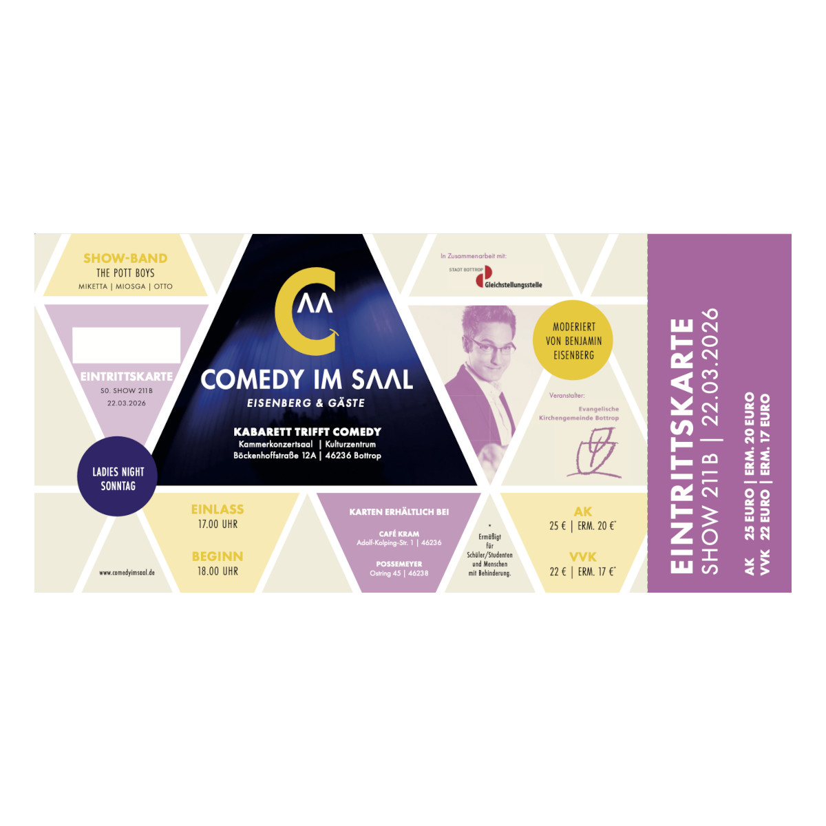 Nr. 211B // 22.03.2026 Eintrittskarte "Comedy im Saal" - Ladies Night