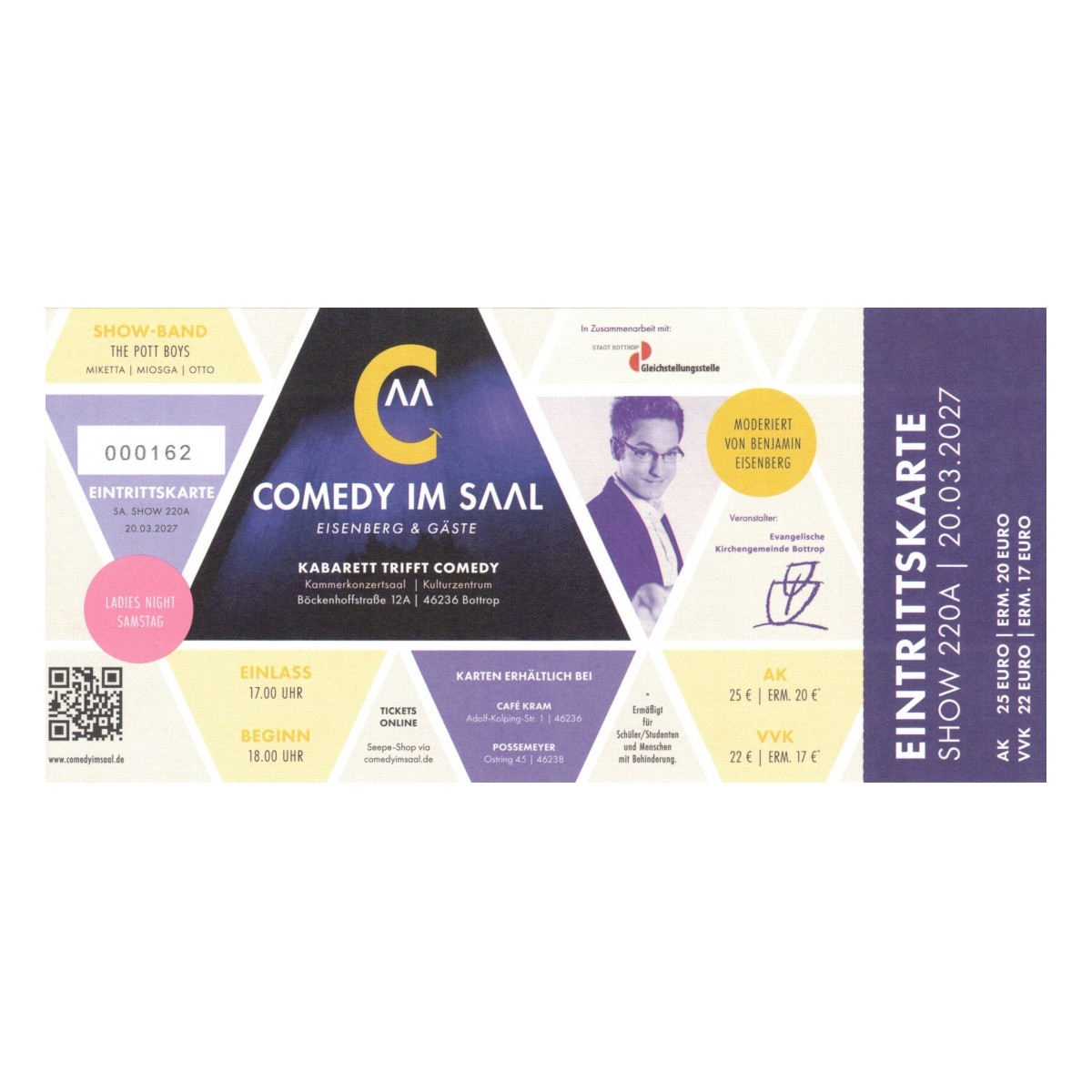 Nr. 220A // 20.03.2027 Eintrittskarte "Comedy im Saal" Ladies Night