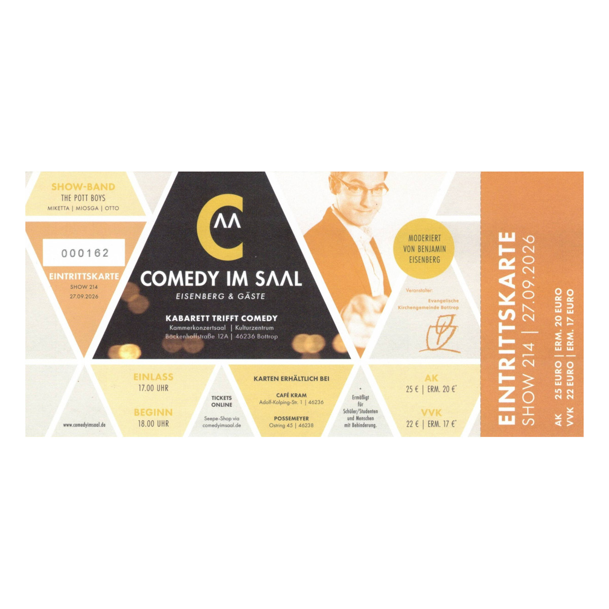 Nr. 214 // 27.09.2026 Eintrittskarte "Comedy im Saal"