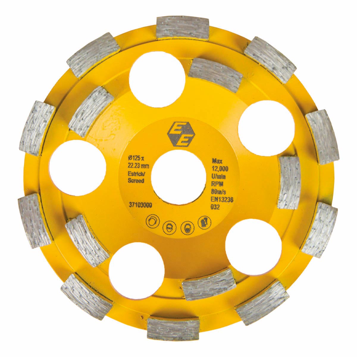 Diamantschleifteller Estrich, gelb, Ø 125 mm