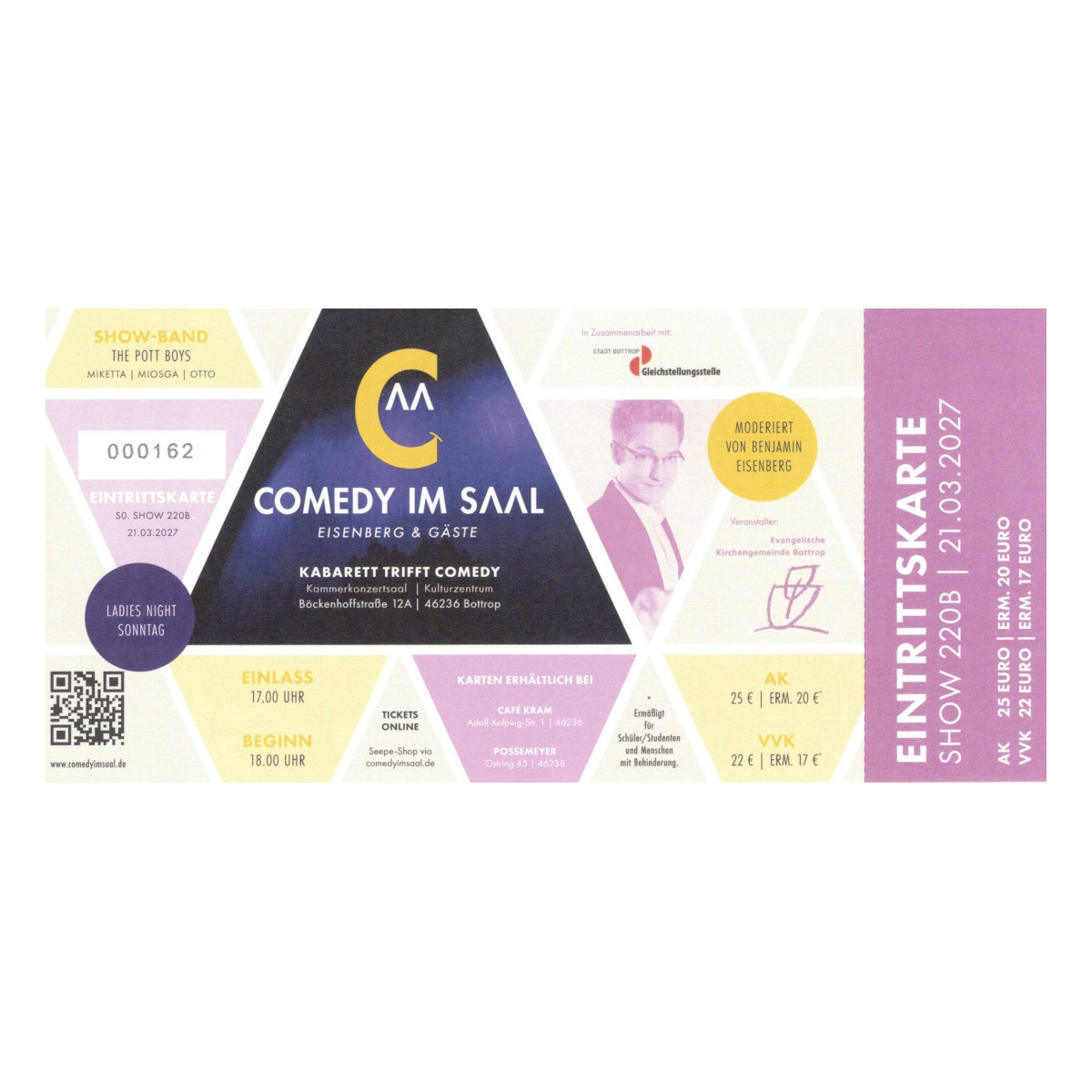 Nr. 220B // 21.03.2027 Eintrittskarte "Comedy im Saal" Ladies Night