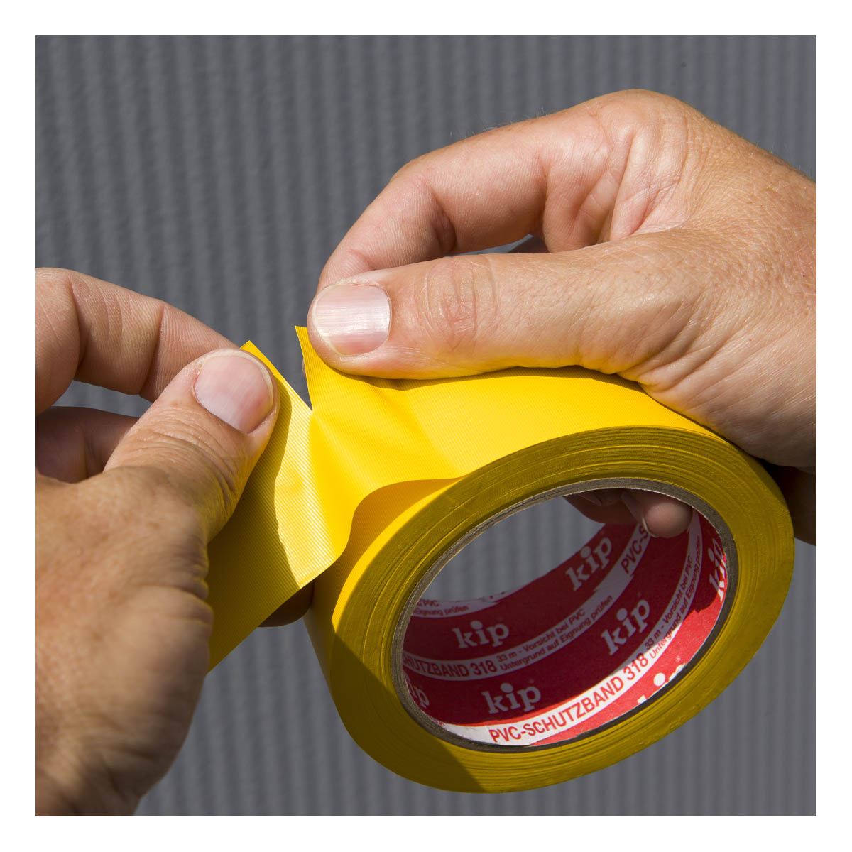 PVC-Schutzband, gelb, gerillt, 50 mm breit, 33 lfdm.